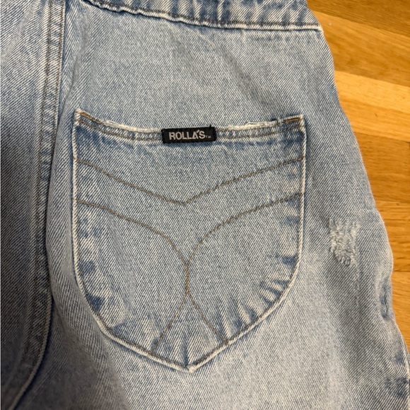 ROLLA'S ORIGINAL SHORT OVERALL mid vintage blue women's small overalls - Picture 8 of 14
